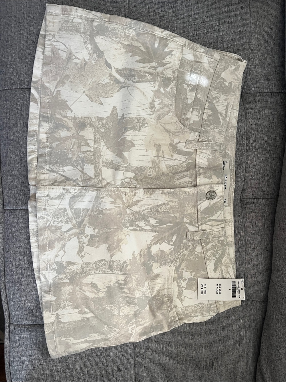 Hollister Neutral Camo Print Mini Skirt